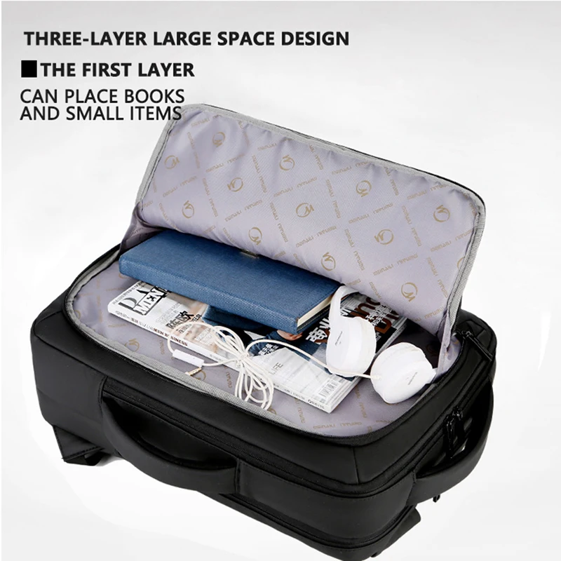 Водонепроницаемая деловая дорожная сумка с USB зарядкой многофункциональный