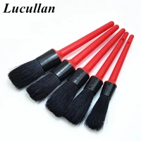 lucullan 100 genuine black pig bristle detailing brushes set pp red handlefor interior and exterior cleaning car cleaning tools
