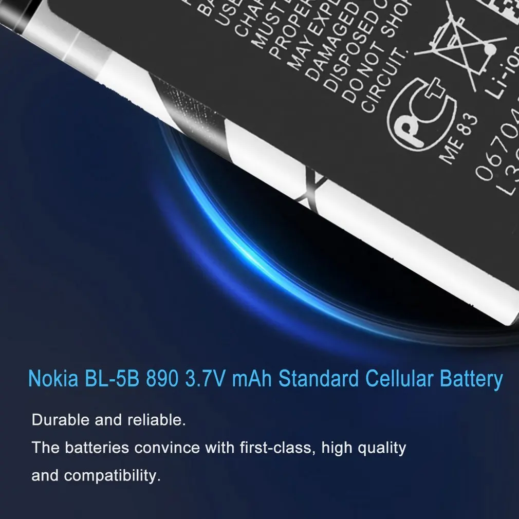 Конкретные 3,7 V 890 мА/ч, BL-5B BL5B Перезаряжаемые Батарея для Nokia N90 3230 5300 5070 6121 6080 универсальный литий-ионный батареи для Nokia