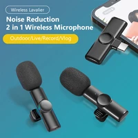 portable microphone wireless lavalier mini type c audio video recording mic for iphone android live broadcast game mobile phone