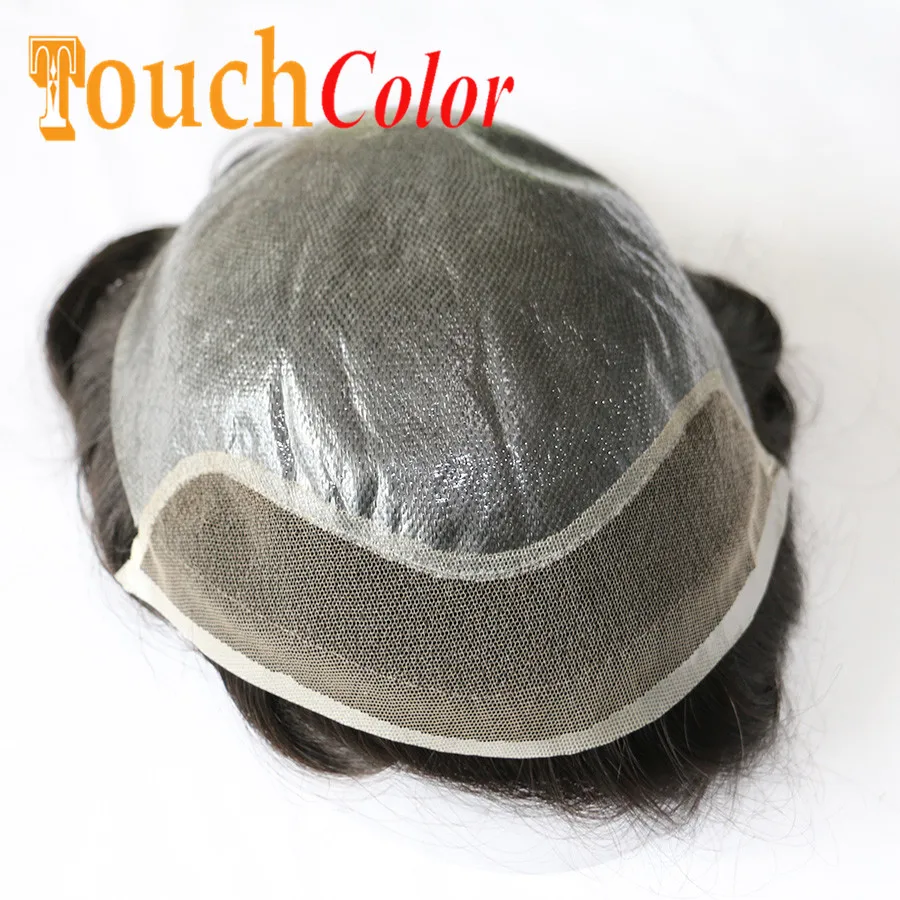 Front Lace Men Toupee Swiss &amp Skin Wig Replacement System Hair Patch Man Natural Human Prosthesis for | Шиньоны и парики