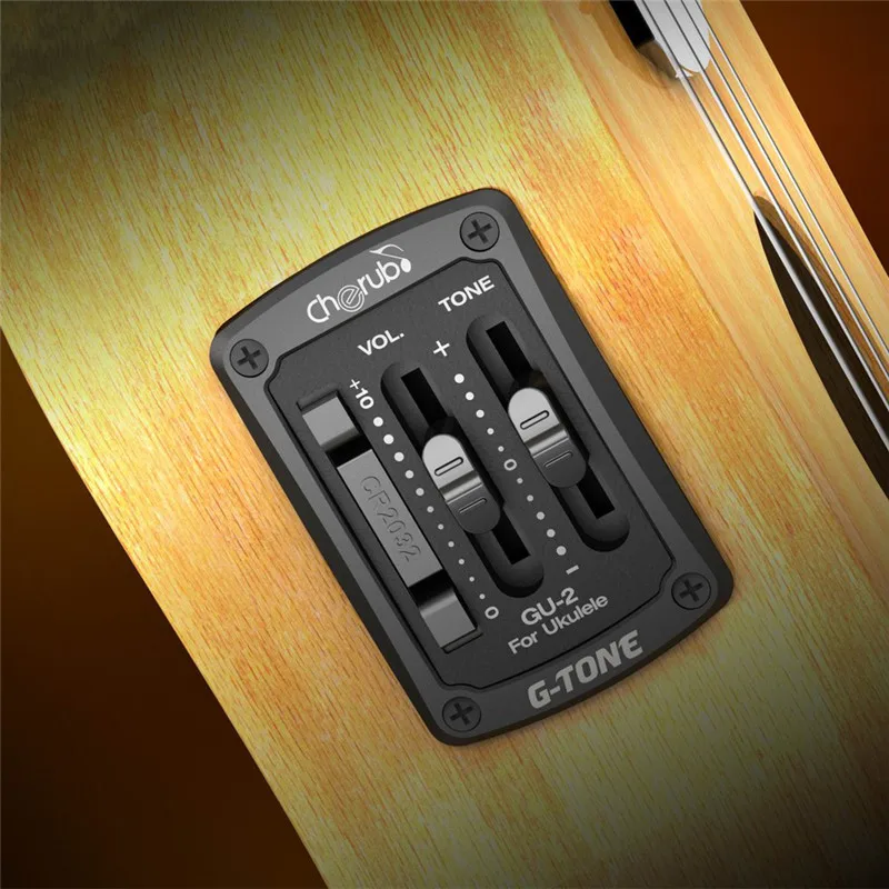 Cherub G-tone 2-полосный эквалайзер Ukelele EQ захват гавайской гитары с тюнером и