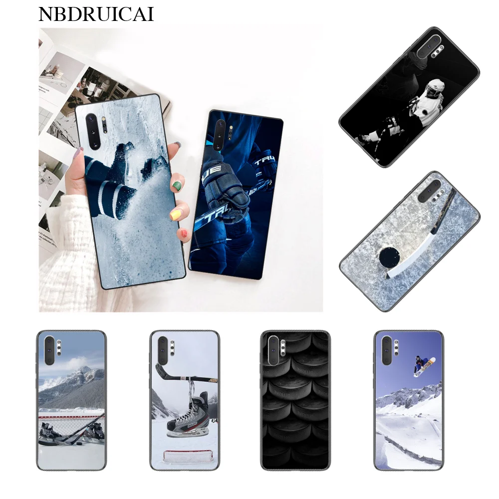 

NBDRUICAI Hot I Love ICE Hockey TPU black Phone Case Cover Hull for Samsung Note 3 4 5 7 8 9 10 pro M10 20 30