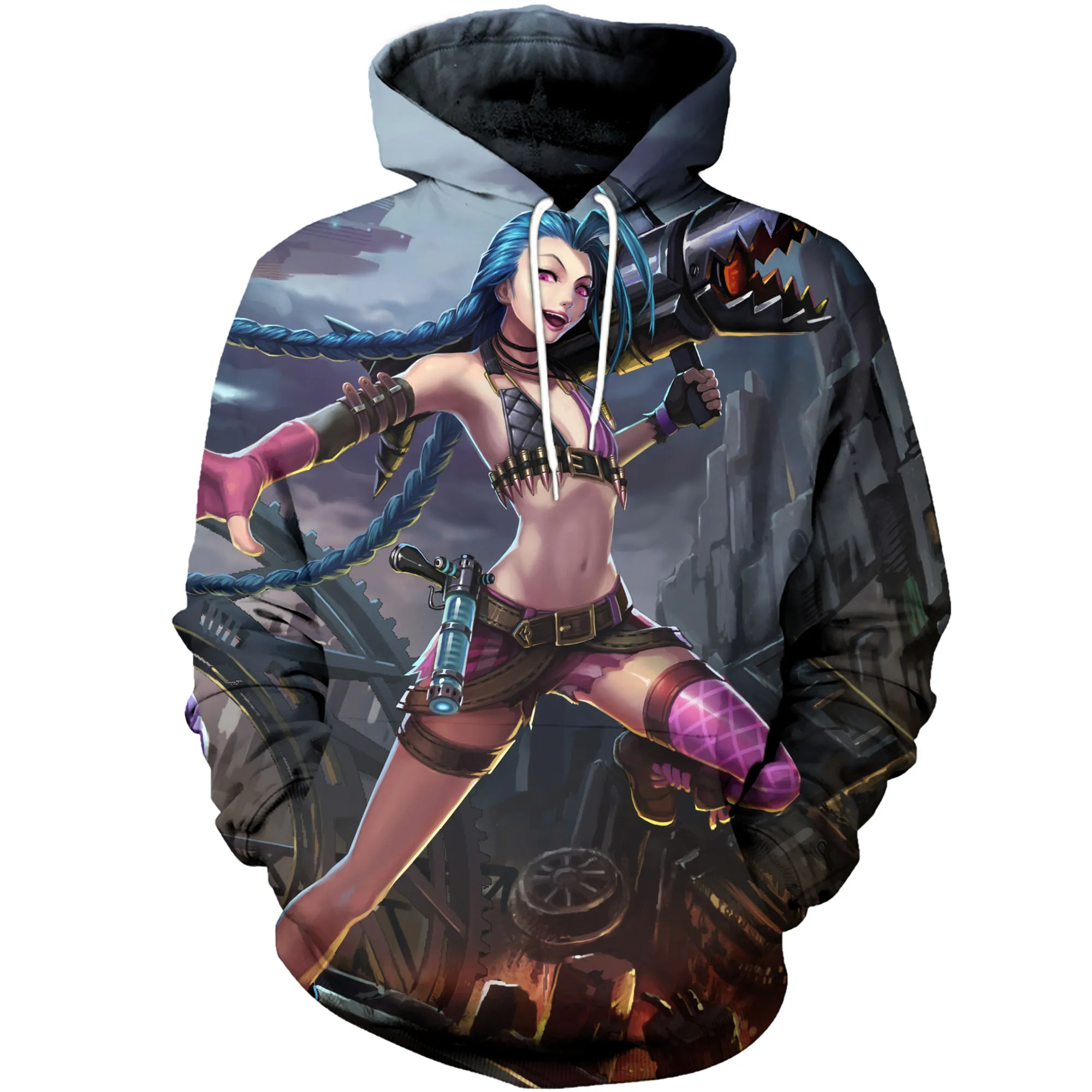 

Arcane League Of Legends Hooded Hoodies 3D Print Anime Jinx Hoilday Streetwear Pullovers Game LOL Sweatshirts Black Friday 2021