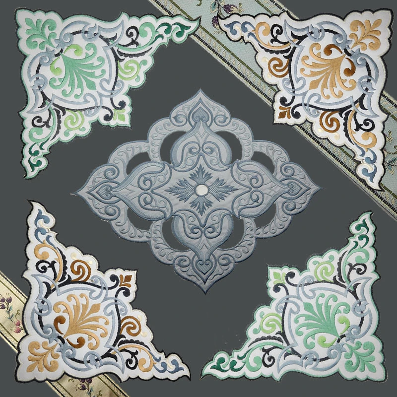 Новая занавеска Подушка узор вышивка клейкая аппликация цветок диван домашняя