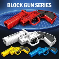 childrens educational creative pistol model assembly can launch small particles game pistol building blocks birthday gift