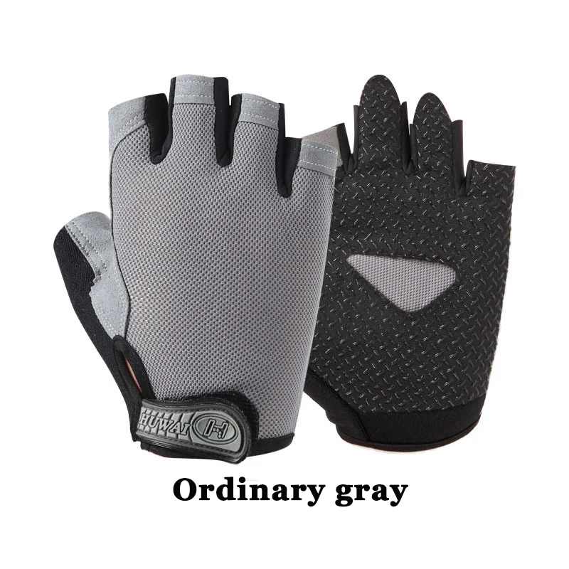 Fishing Gloves Outdoor Sports Sun Protection Half Finger Gloves Fitness Non-Slip Breathable Riding Fishing Gloves Tackle Pesca - Color: Blue