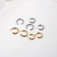 pvd plated stainless steel jewelry full core simple c hoop earring wholesale for women