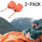 2 упаковки, аварийный спальный мешок, термостойкий, водонепроницаемый, для кемпинга, снаряжение для выживания, защита от холода, для полевых исследований, путешествий