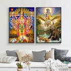 Постеры и принты на холсте с изображением индуистских богов, лорд Ганеша, Кришны, художественные настенные картины для декора гостиной
