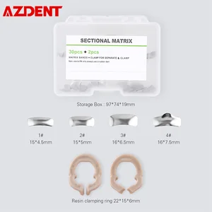 Стоматологические секционные Контурные металлические матрицы, заполнение матрицей, 30 шт., секционные матричные ленты, резиновые зажимные кольца, разделительное кольцо