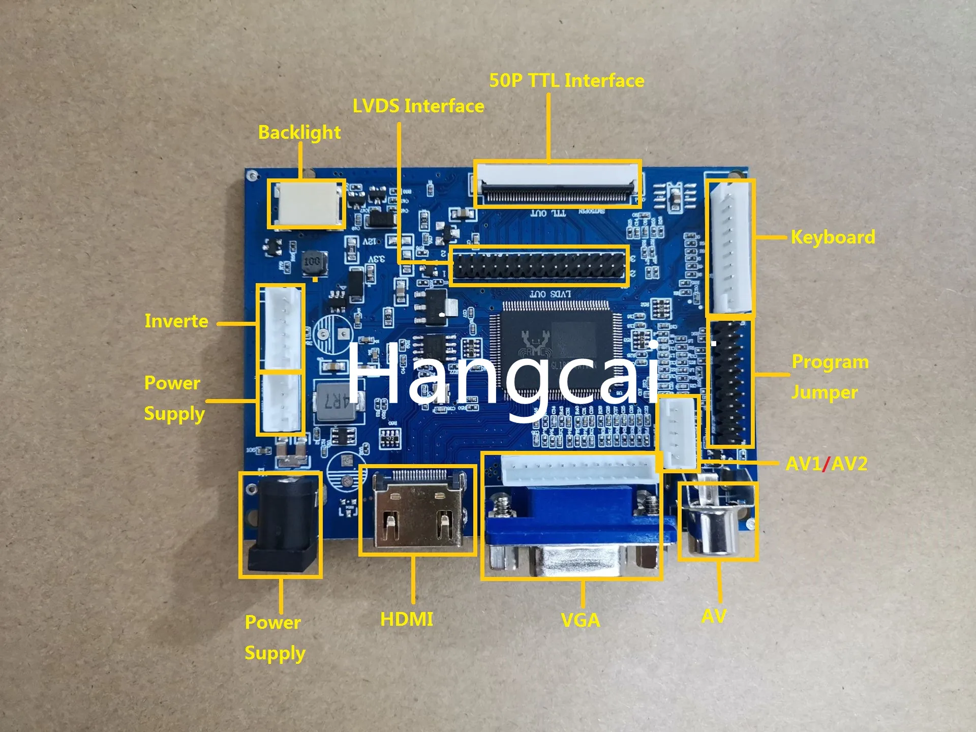 6 5 дюймовый 800*480 ЖК-экран AT065TN14 плата драйвера монитор HDMI VGA AV LVDS для входа Raspberry Pi