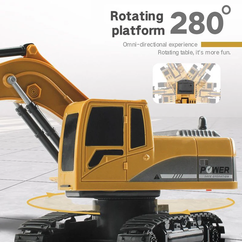 Экскаватор Радиоуправляемый игрушечный 6 канальный 1:24 2 4 ГГц инженерный