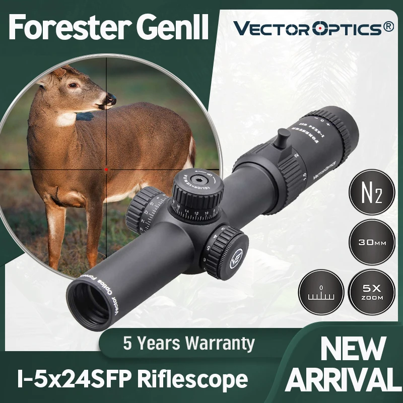 Оптический прицел Vector Optics GenII Forester 1 5x24 для охотничьей винтовки с подсветкой по