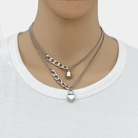 fashion all match lock collar men and women titanium steel necklace clavicle chain simple jewelry hot sale
