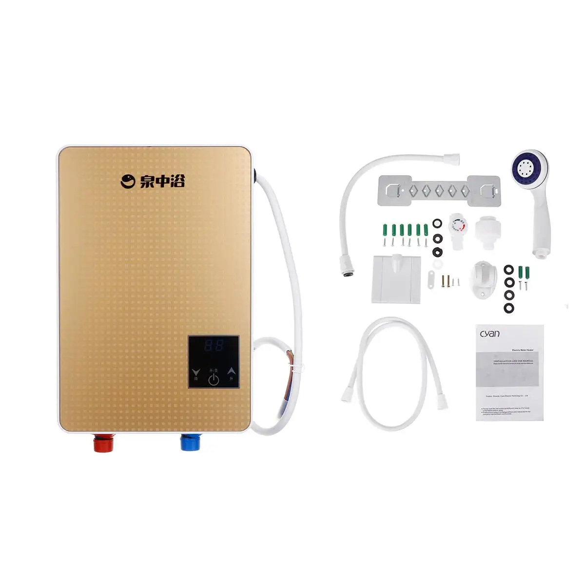 

Hot 3s Instant Hot 6500W 220V Electric Hot Water Heater Tankless Instant Boiler Bathroom Shower Set Thermostat Safe Intelligent