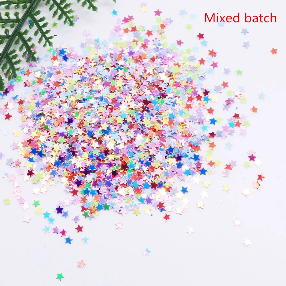 3mm Five-pointed Star Pvc Sequin ，party, Mobile Phone Shell, Wedding Dress Shoes Nail Diy Accessories Sz-095 - Цвет: Mixed batch