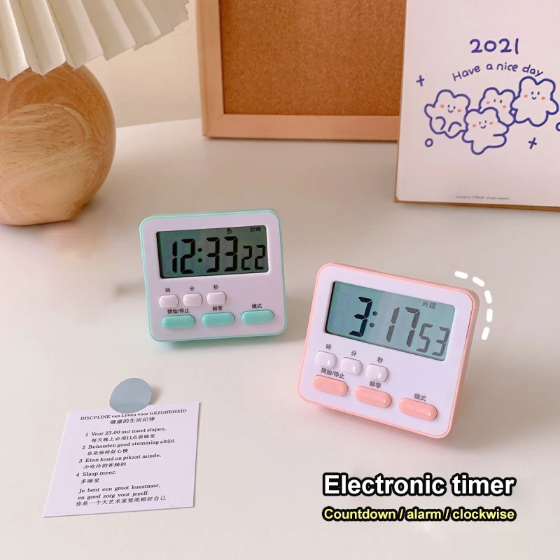 

LED Digital Kitchen Timer For Cooking Shower Study Stopwatch Alarm Clock Magnetic Electronic Cooking Countdown Time Timer