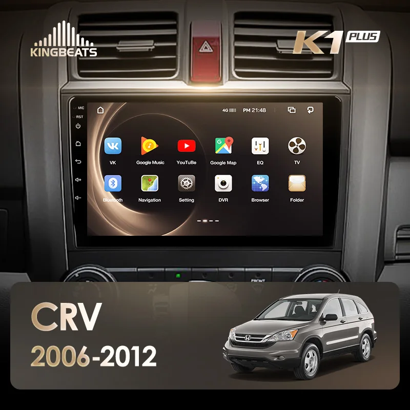 KingBeats штатное головное устройство for Honda CRV CR-V 3 RE 2006 2007 2010 2012 GPS Android 8.1 автомагнитола на андроид магнитола для Хонда ЦР-В 3 автомобильная мультимедиа Octa Core 8 core*1.8G DDR4 2G ROM 32G