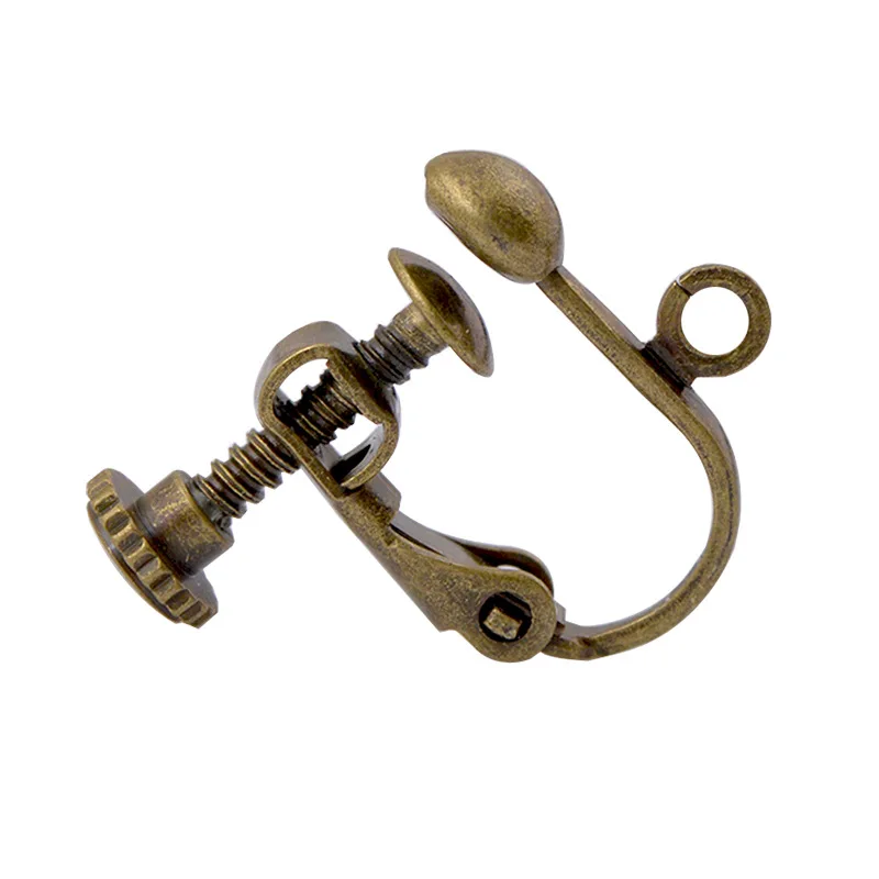 

French style earrings with hanging screws, adjustable U-shaped electroplating real gold earrings, DIY ear jewelry accessories
