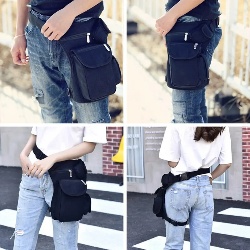 

Men Canvas Drop Leg Bag Waist Casual Pack Belt Hip Bum Military Travel Multipurpose Messenger Shoulder Bags Cycling Tactical Bag