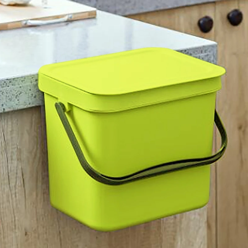 

Hot XD-Wall Mounted Trash Kitchen Can Waste Bin Plastic Bathroom Garbage Bin Dustbin Cabinet Door Hanging Garbage Bin