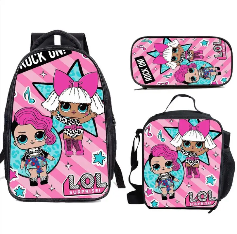 Новинка детский рюкзак с куклами LOL школьные сумки для игр мальчиков учебников 3