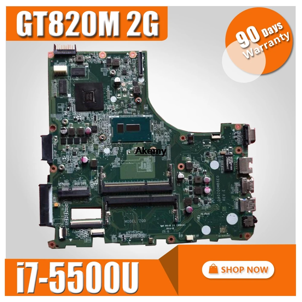 Для For Acer E5 471 471G V3 472 472P Материнская плата ноутбука DA0ZQ0MB6E0 с i7 5500U GT820M 2G 100% тесты
