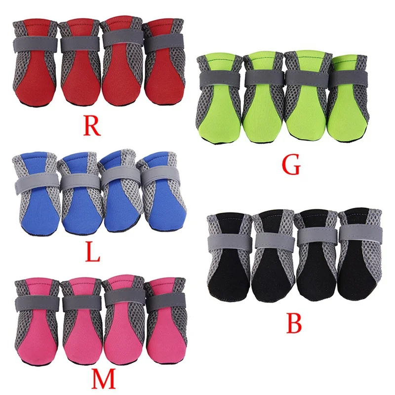 Светоотражающая сетчатая Обувь для собак дышащие носки кошек щенков обувь