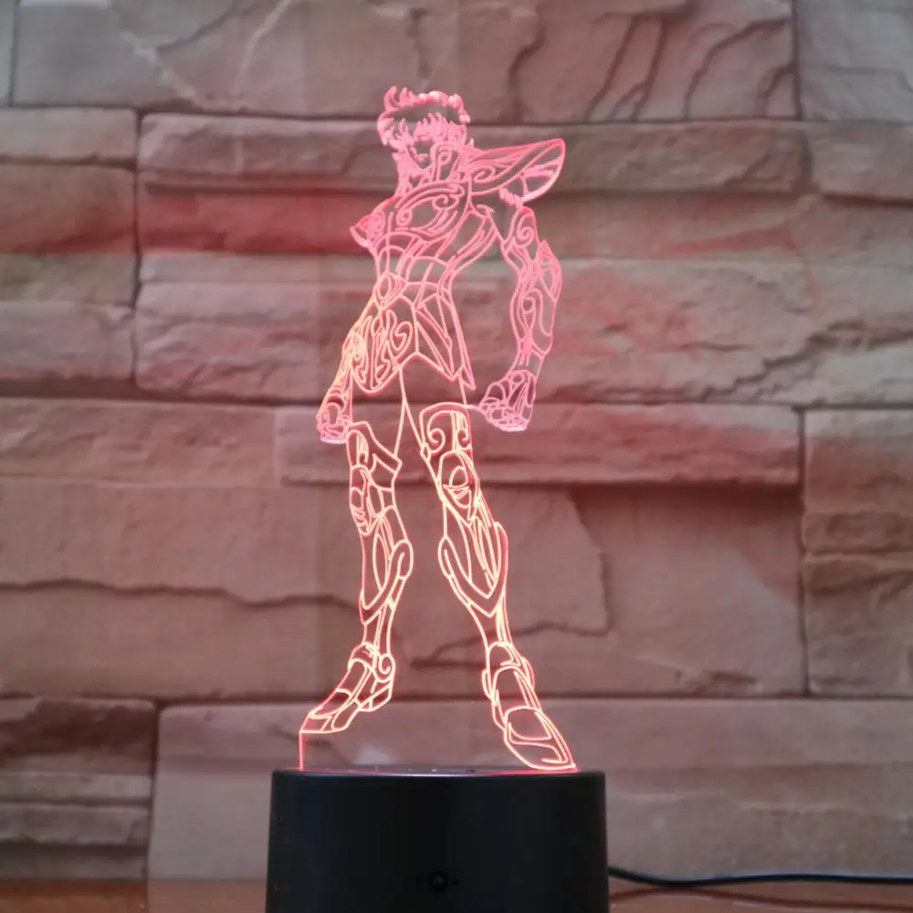 3D Светодиодная Ночная лампа Saint Seiya Lampara Toys экшн фигурка 7 цветов меняющий