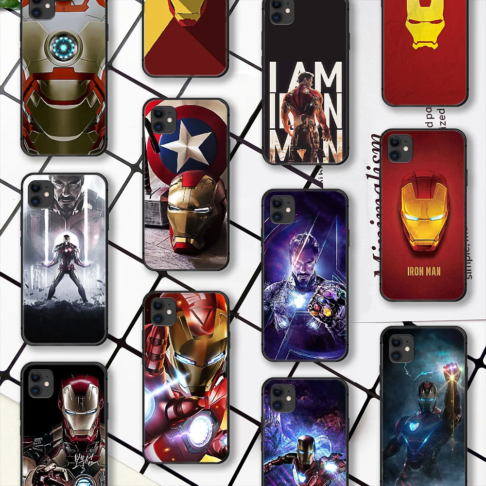 

Superhero Irons Man Movie Phone Case For IPhone 4 4s 5 5S SE 5C 6 6S 7 8 Plus X XS XR 11 12 Mini Pro Max 2020 black Cover