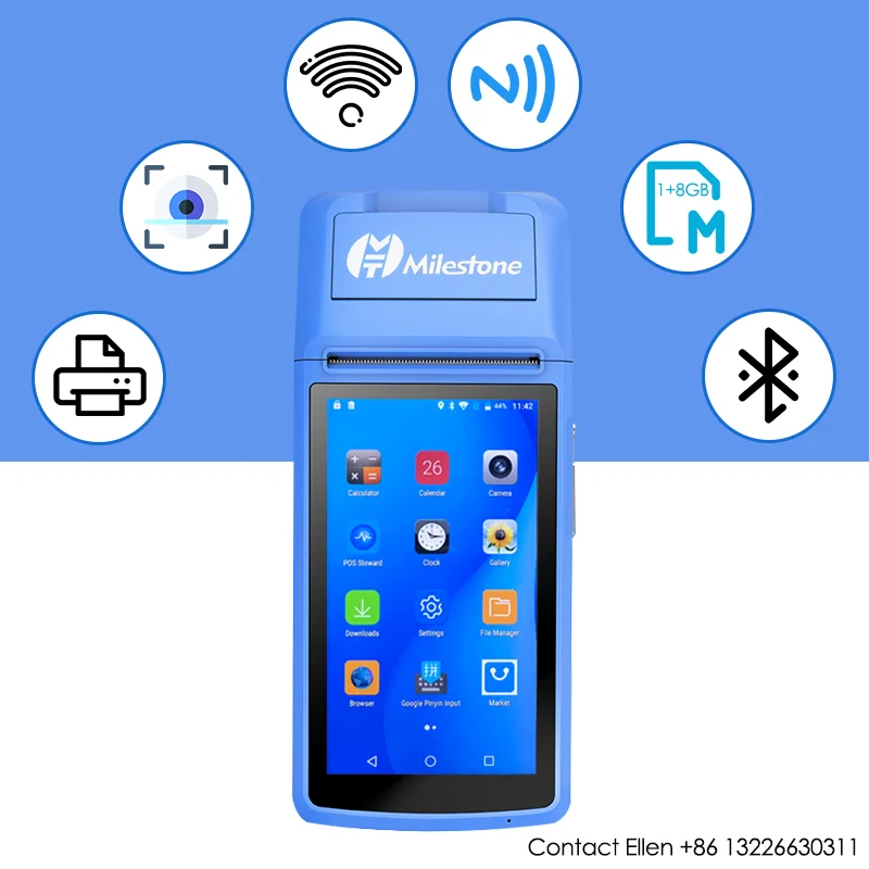 

Milestone 58mm POS Machine Thermal Printer Receipt Wireless Wifi Bluetooth Printer Touch Screen USB Portable Android IOS Window