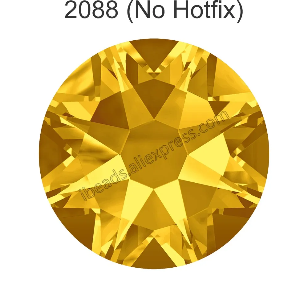 Light Topaz 226 F 24 шт.) Оригинальные кристаллы Swarovski 2058 XILION 2088 XIRIUS Rose без горячей фиксации стразы с плоской задней частью для украшения ногтей - Цвет: Light Topaz 226 F
