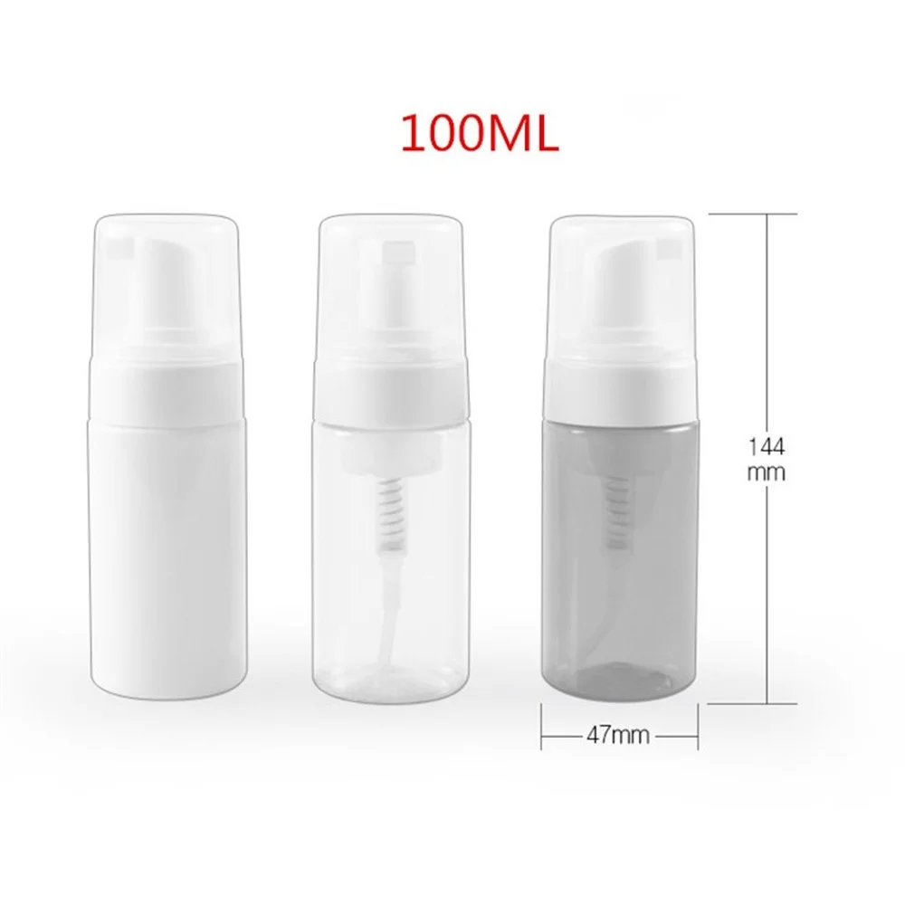 

20pcs PET Mousse Bottle Empty Transparent Refillable Foam Bottles Shampoo Shaving Cosmetic Foaming Container Plastic Tube 100ml