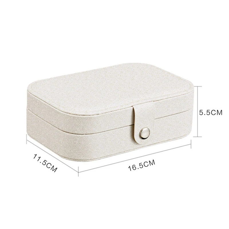 

Simple portable leather belt earrings plate jewelry box necklace earring ring multifunctional storage box