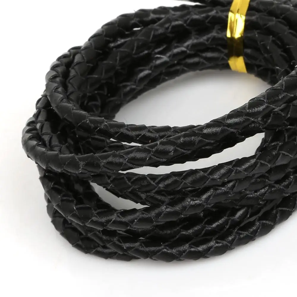 2M Dia 4mm 5 Colors Braided Genuine Lether Rope String Cord Fit Necklace Bracelet DIY Craft Making | Дом и сад