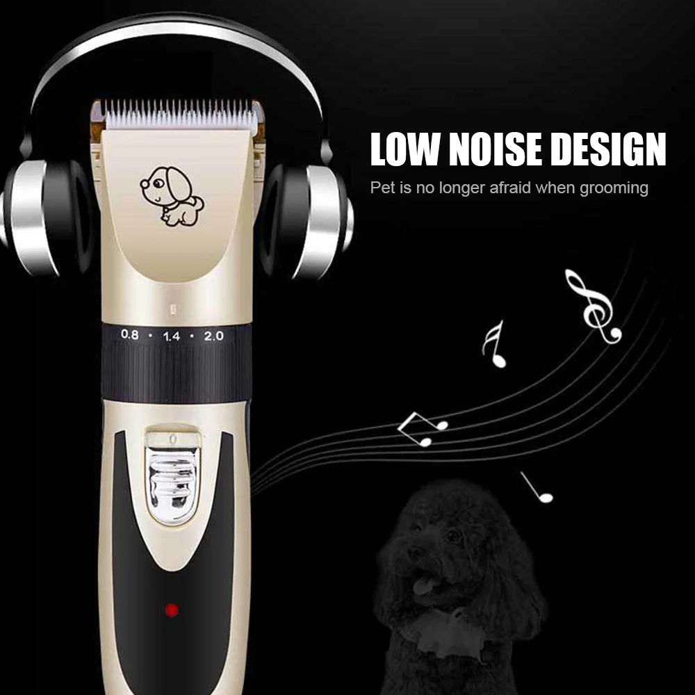 

Electrical Pet Hair Trimmer Rechargeable Low-noise Pet Dog Cat Hair Clippers Kit Cat Cutter Machine Grooming Shaver Scissor