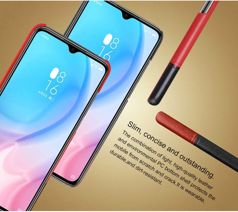 Imak роскошные чехлы Ruiyi для Xiaomi mi 9 Lite A3 mi A3 CC9e CC9 чехол тонкая задняя крышка чехол для телефона жесткий ПУ ПК coque деловые обложки