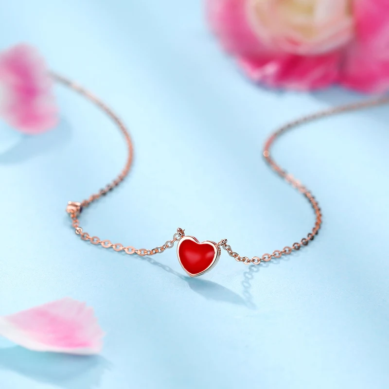 ZOCAI романтическое ожерелье с эмалью в форме сердца натуральный