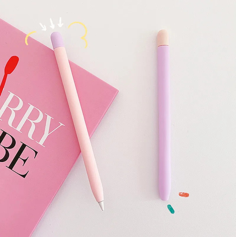 

Soft Silicone Pen Case For Apple Pencil 2 1 Case Cover For iPad ablet Touch Pen Stylus Protective Sleeve Cover Silicon Pen Cover