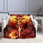 Мягкое фланелевое одеяло в виде дракона для гостинойспальни, теплое одеяло