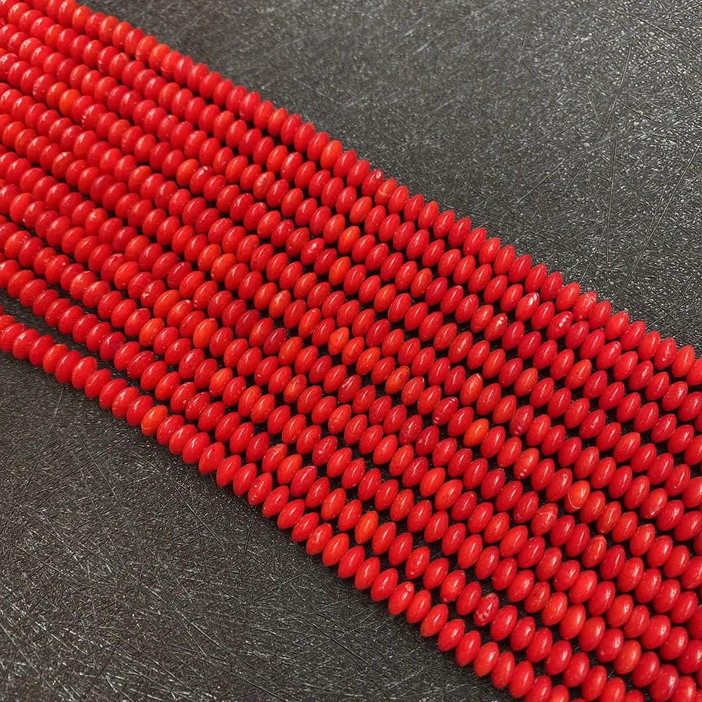 

Synthetic Coral Beads Pendant Charm Jewelry Button-like Necklace Bracelet Accessories Wholesale Handmade Crafts Stacked Beads