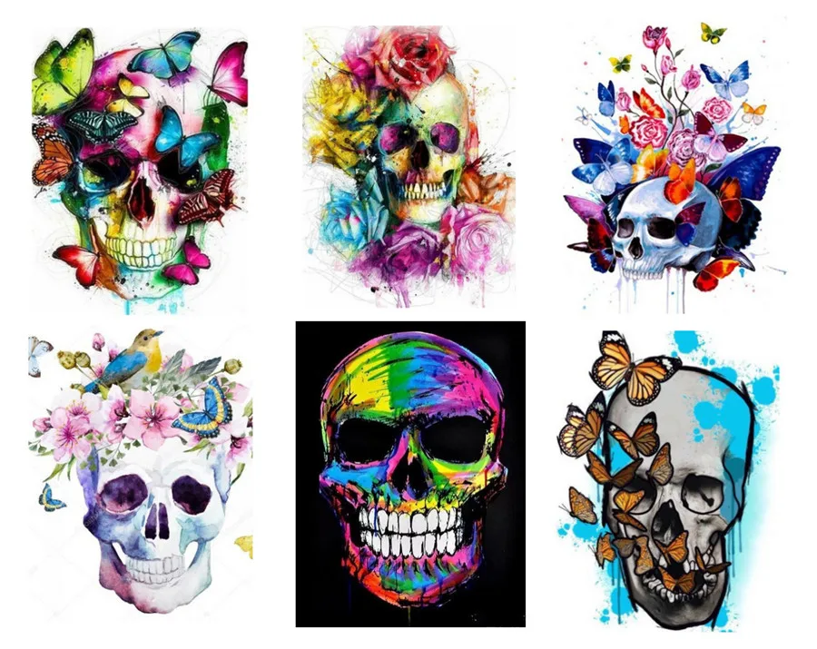 5D DIY Алмазная картина череп вышивка мультфильм крестиком украшение дома|Алмазная