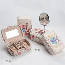 JMjermyn New Cartoon Printed Jewelry Box Fashion Design Hot Selling Portable Jewel Case Jewellery Display And Showing Boxes