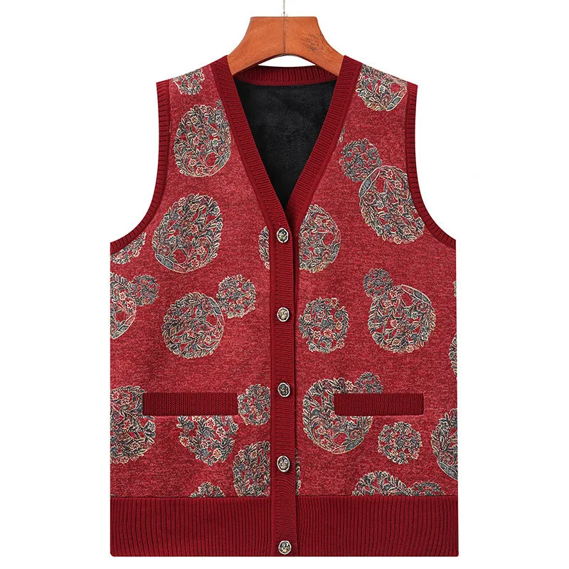 

Sweater Vest Women Printing Autumn Winter All-match Leisure Knitted Vest V-Neck Sleeveless Female Chic Simple Harajuku Waistcoat