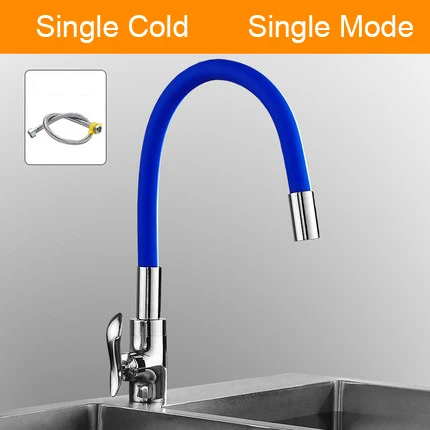 Senlesen Single Cold& Mixer Water Kitchen Faucet Silica Gel Nose Any Direction Rotating Torneira Cozinha Single Handle Tap - Цвет: cold 1-way