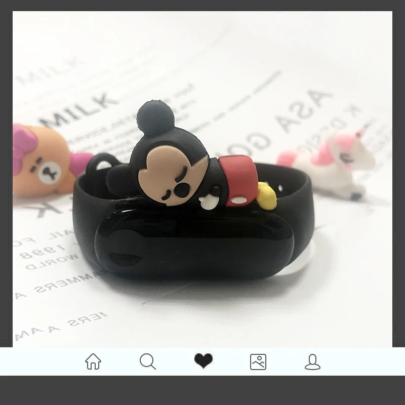 Mickey Mouse Милый mi band 4 ремешок сменный силиконовый mi 4 band ремни игрушка my band 3 ремешок для xiaomi mi band 3/4 аксессуары для браслетов - Цвет ремешка: Mickey Mouse