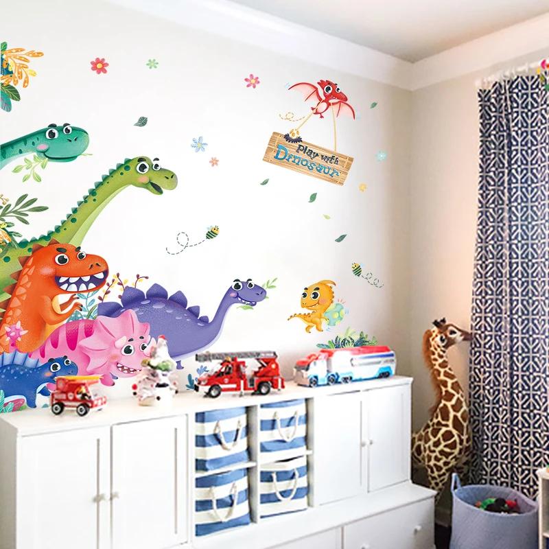 Съемные Мультяшные наклейки на стену для детской комнаты виниловые