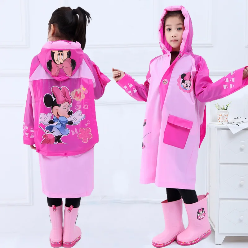 Детский плащ Disney Minnie Mickey мультяшная надувная шляпа пончо для мальчиков детский