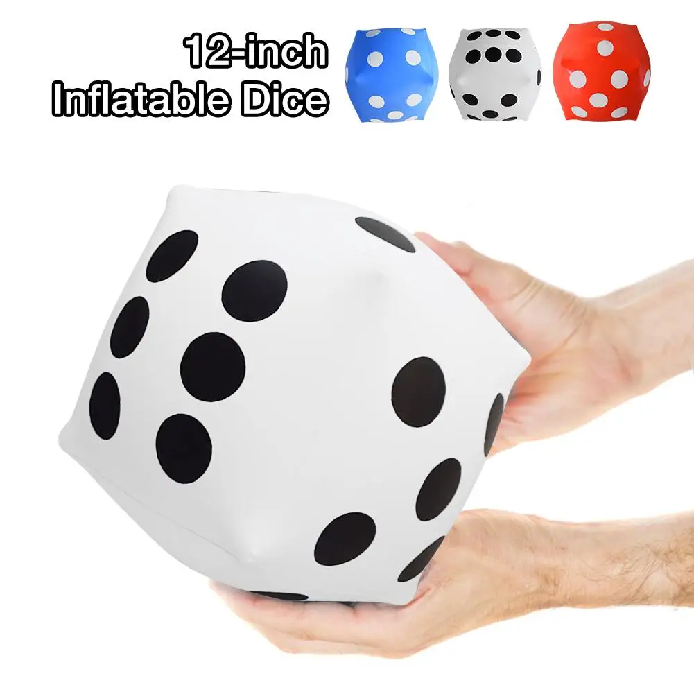 

30cm Inflatable Multi Color Blow-Up Cube Big Dice Toy Stage Prop Group Game Tool Casino Poker Party Decorations Pool Beach Toy